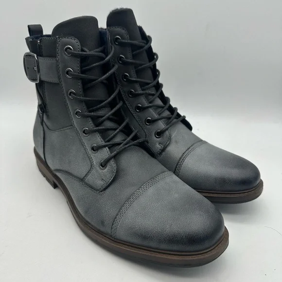 Apt. 9 | Shoes | Brand New Apt 9 Gray Faux Leather Combat  display picture 1